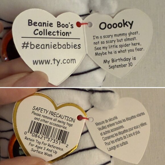 TY Beanie Boos Ooooky Mummy Plush 7 inch Halloween Spider Ghost Toy - Picture 4 of 10